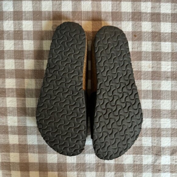 Birkenstock Black Leather Madrid Sandal with Birko-Flor size 34 lightly worn - Picture 2 of 6